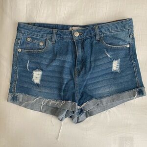 H&M high waisted denim shorts, size L